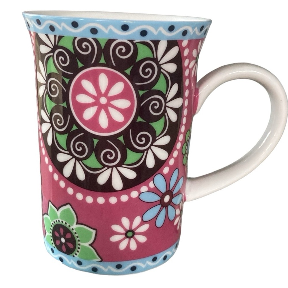 ❌last chance (deleting)❌ Vera Bradley mug CUPCAKES PINK mug ceramic cup paisley - Picture 3 of 11